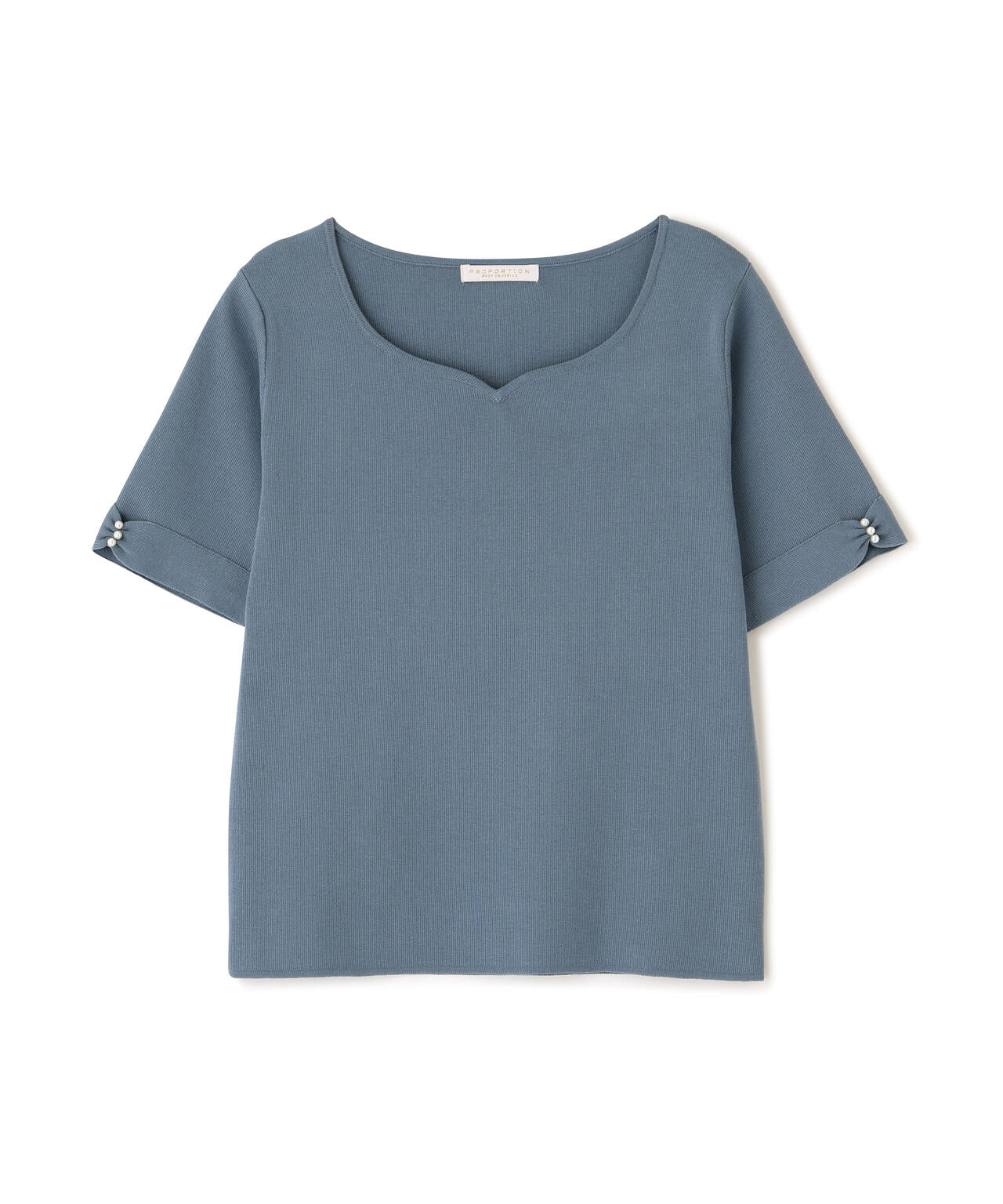 デニムトップス ワンホン Sサイズ トップスのみ glance tokyo 袖リボン総針ニットトップス | PROPORTION BODY DRESSING