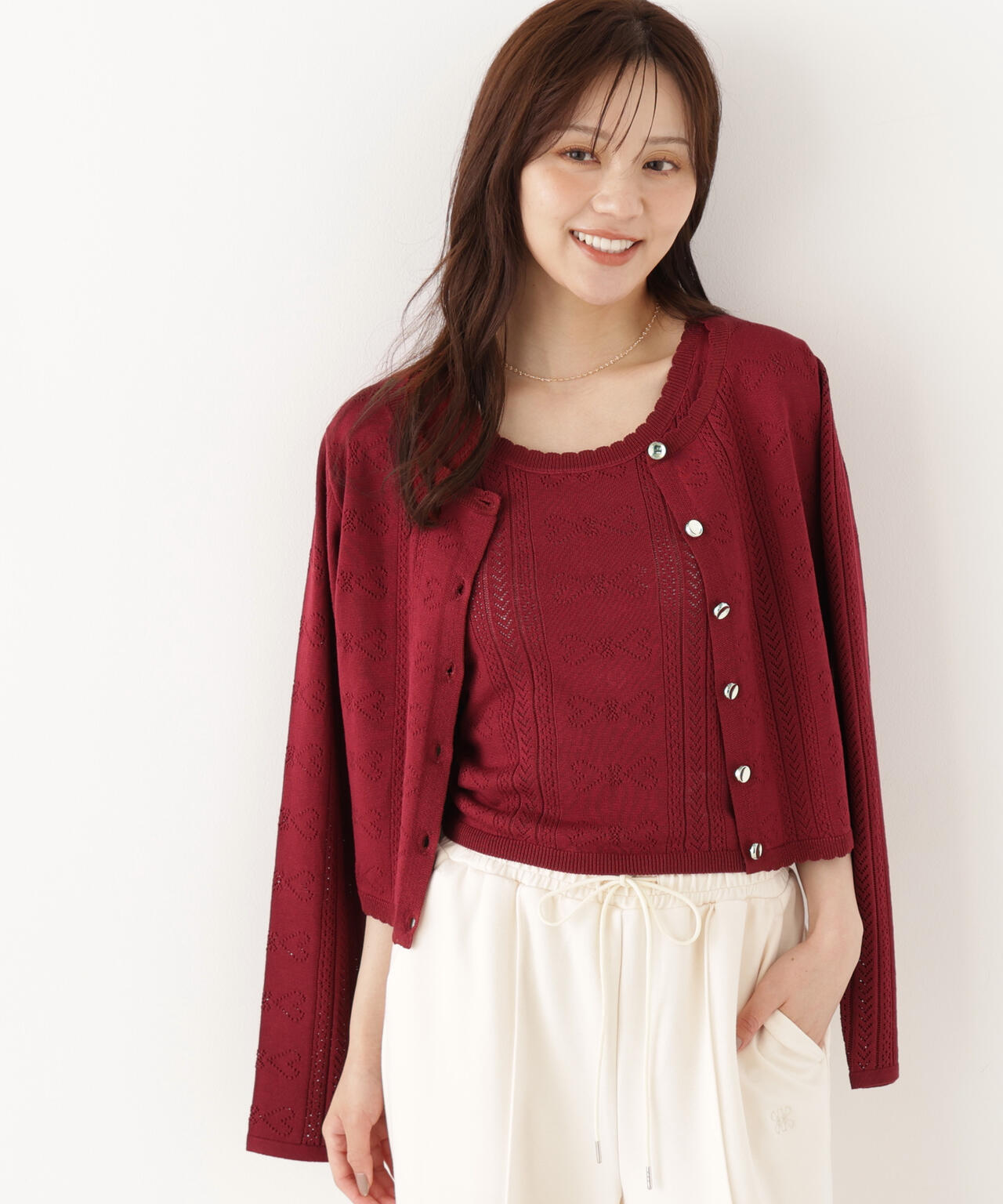 a/mie＞パターンメッシュアンサンブルニット | PROPORTION BODY