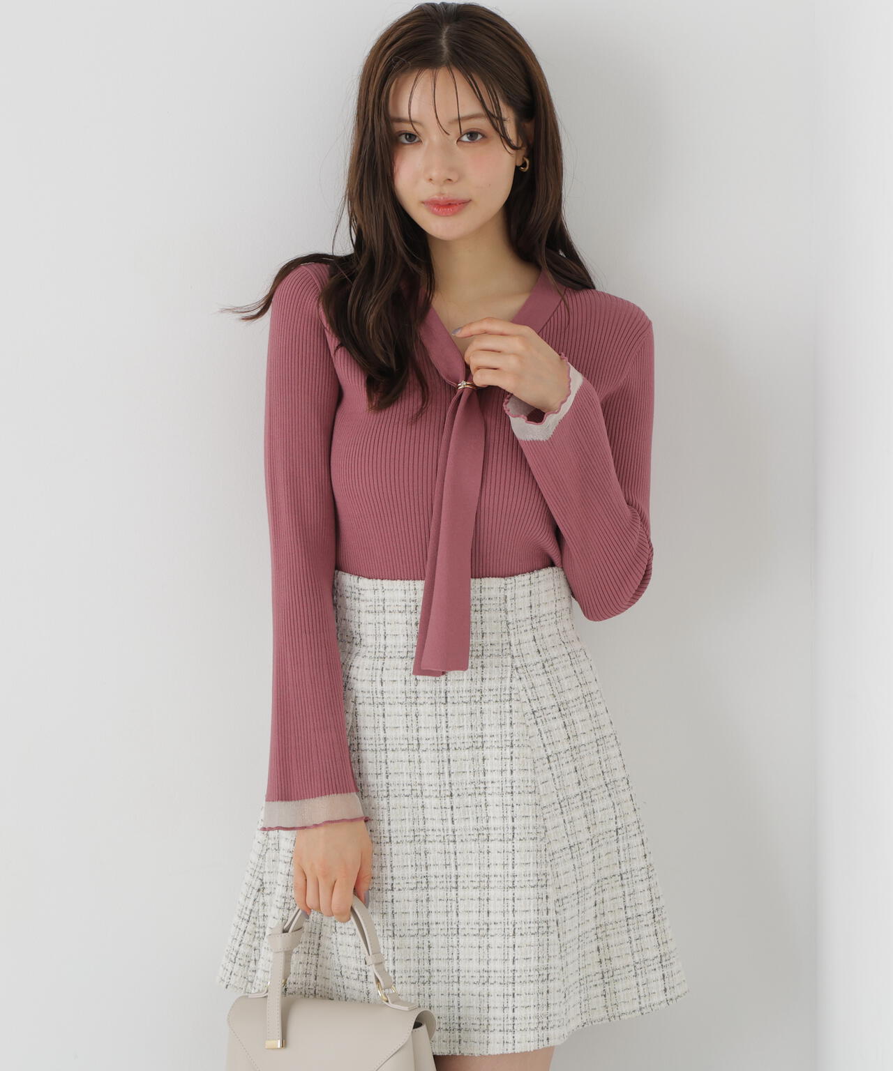 タイ付き部分シアーニット | PROPORTION BODY DRESSING