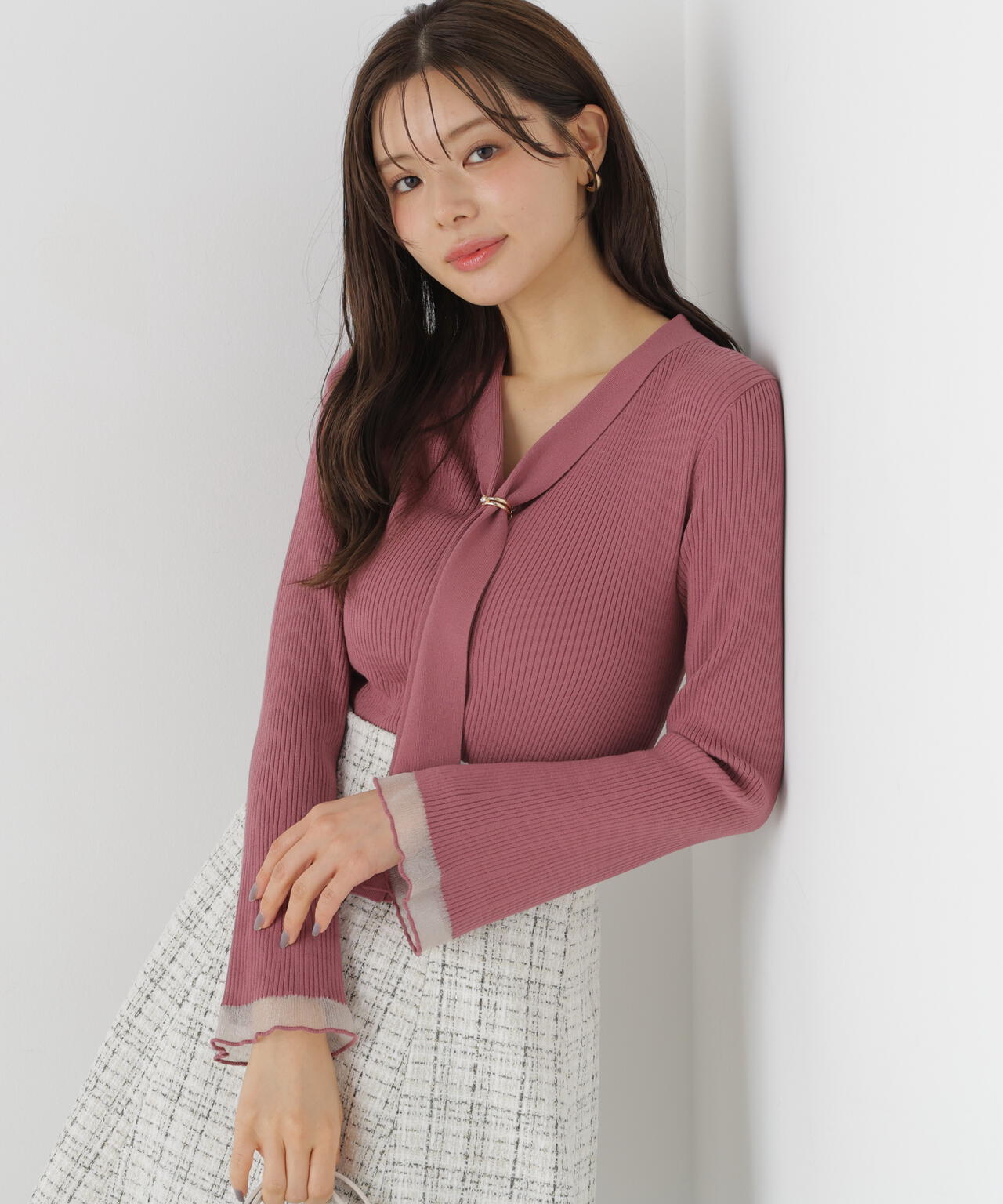 タイ付き部分シアーニット | PROPORTION BODY DRESSING