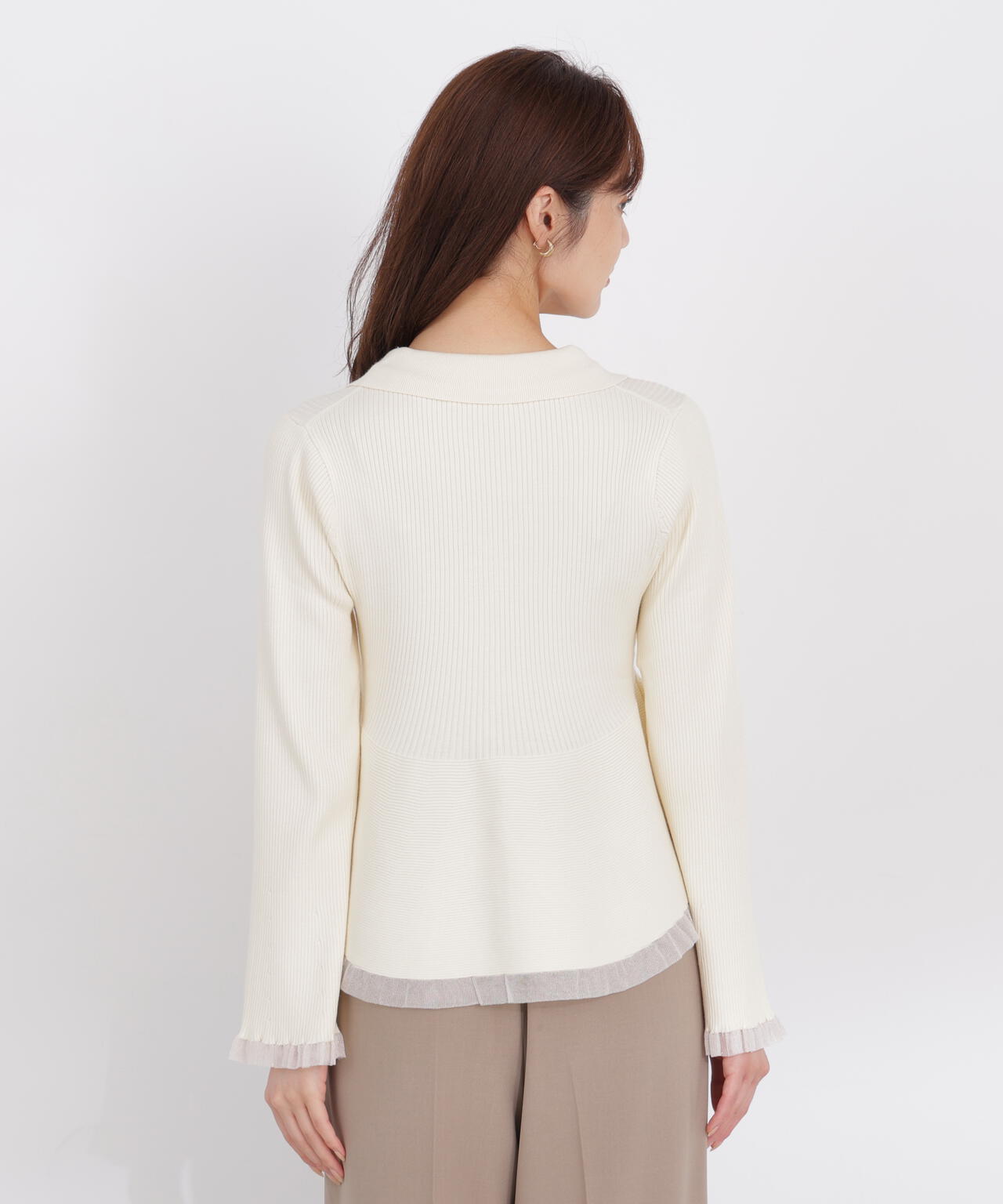 シアー切り替えペプラムニット | PROPORTION BODY DRESSING