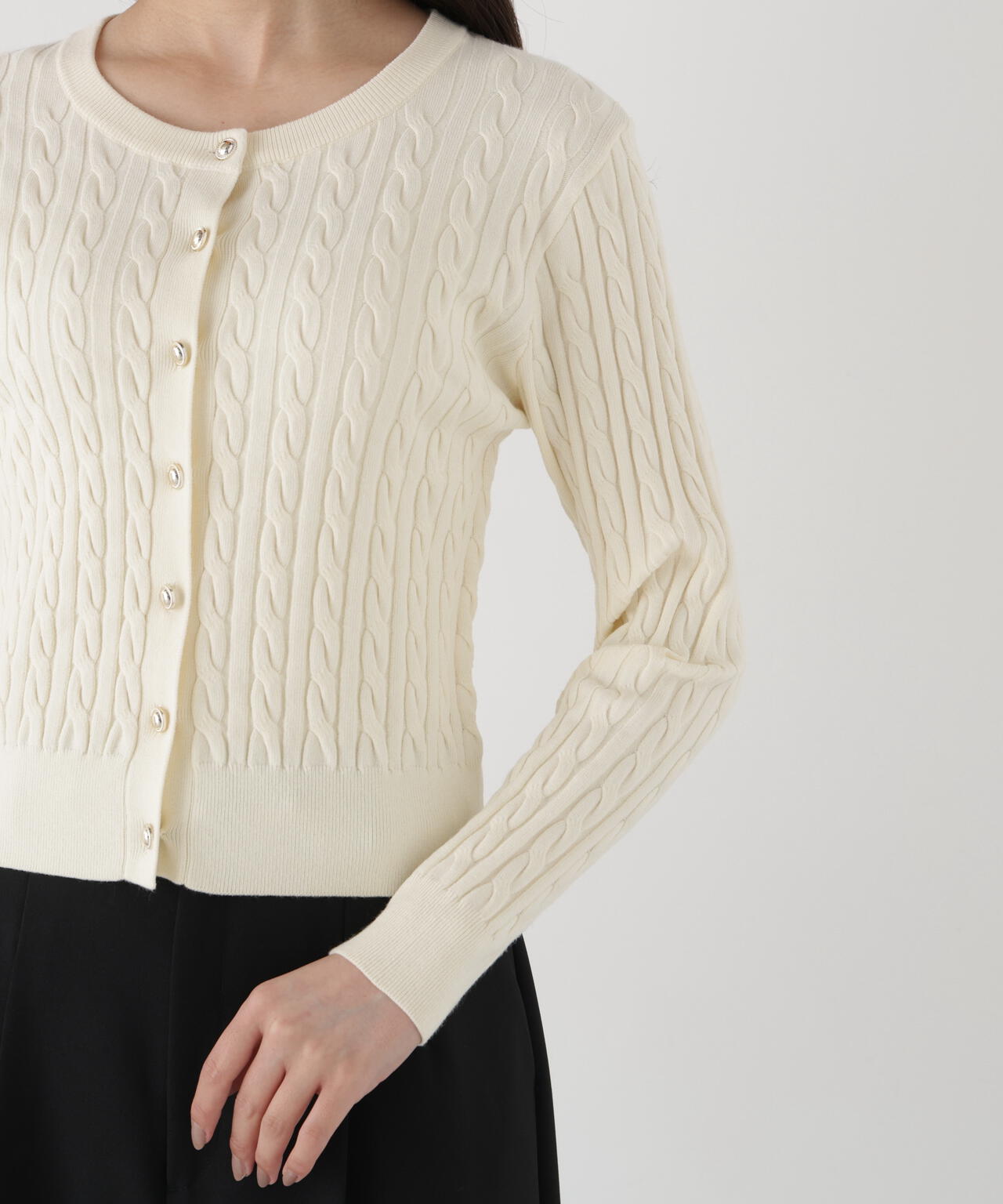 a/mie＞ケーブルニットカーディガン | PROPORTION BODY DRESSING