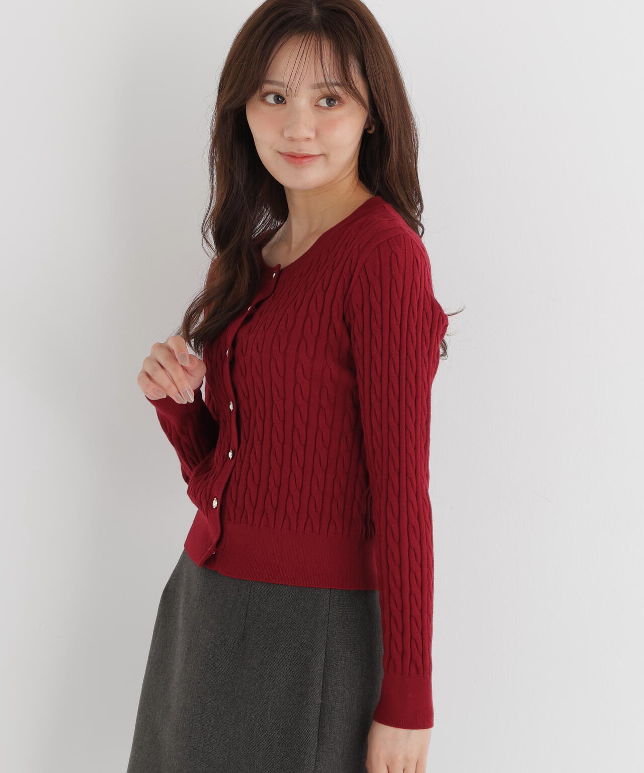 a/mie＞ケーブルニットカーディガン | PROPORTION BODY DRESSING