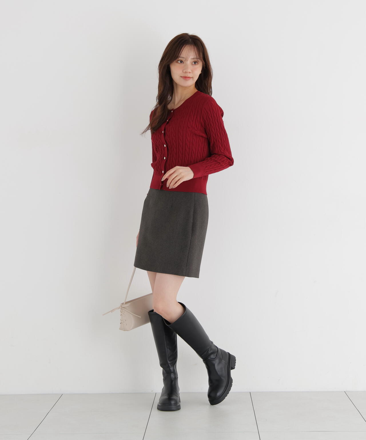 a/mie＞ケーブルニットカーディガン | PROPORTION BODY DRESSING
