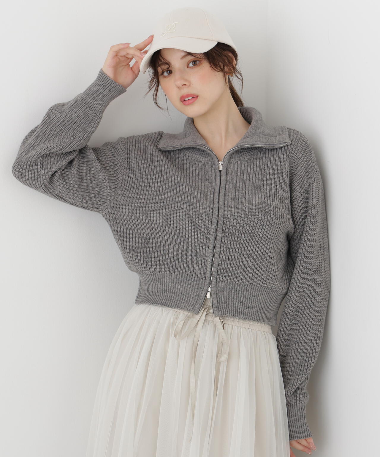 a/mie＞フロントジップニット | PROPORTION BODY DRESSING