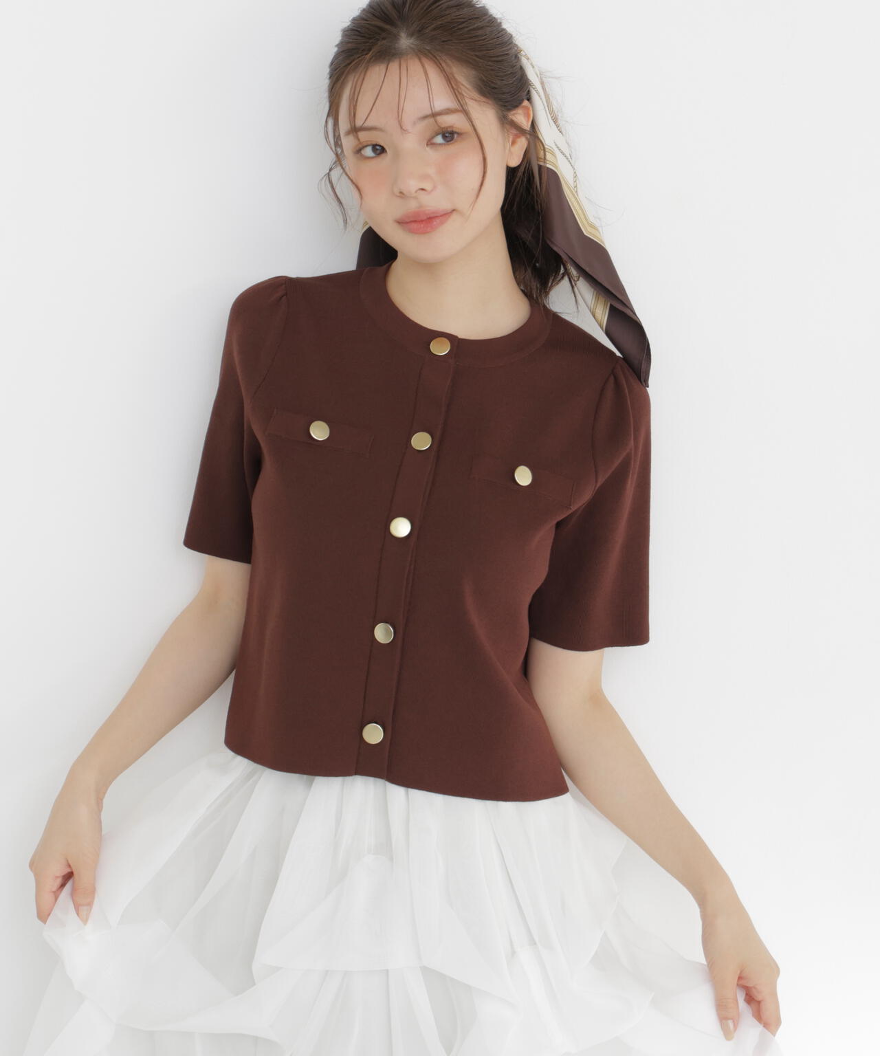 PROPORTION BODY DRESSING - プロポ 今期 エコファーニットジャケット 半袖ニットジャケット | PROPORTION BODY DRESSING（プロポーション
