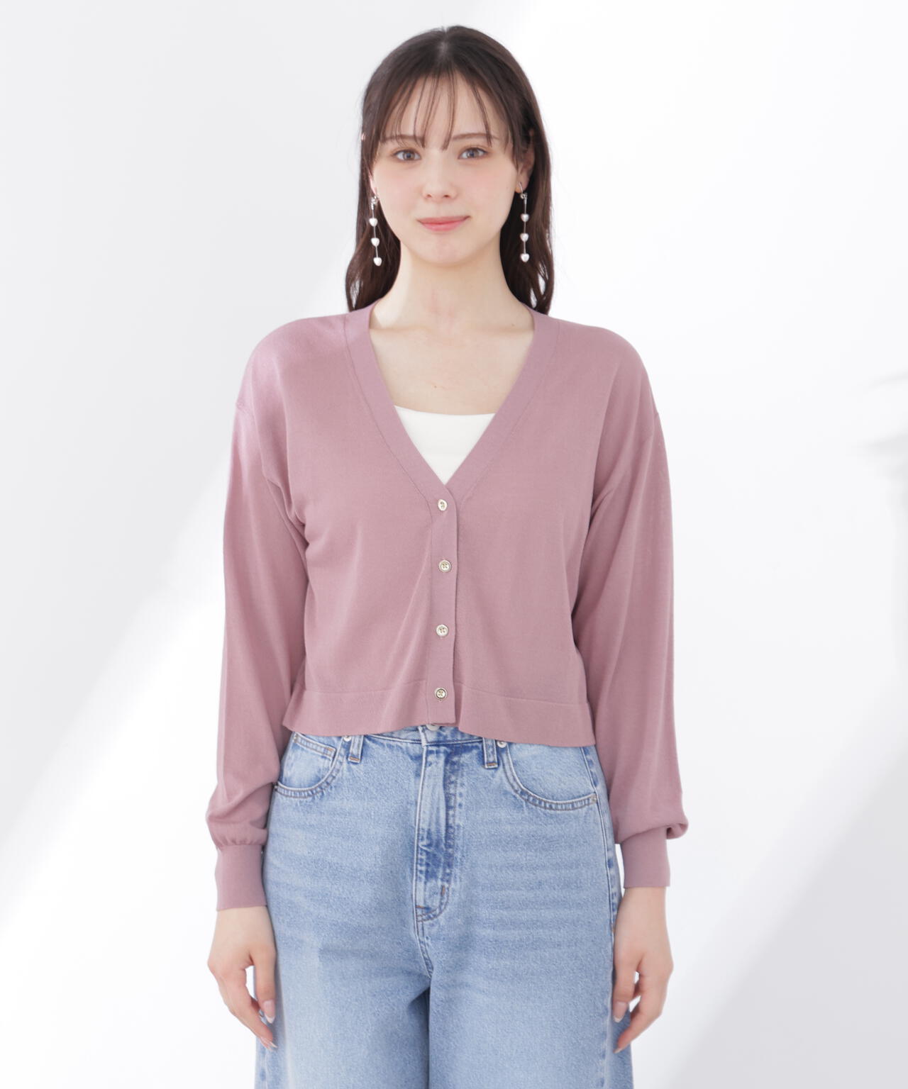 セブンテンバイミホカワヒト シアーパールカーディガン ピンク UVカット＞シアーカーディガン | PROPORTION BODY DRESSING