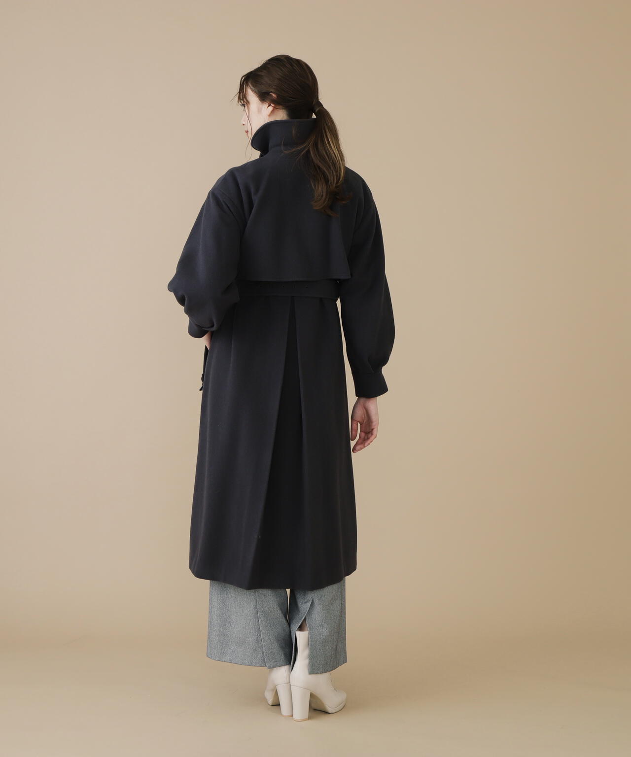 【美人百花11月号 宮田聡子さん着用商品】スタンドカラーレディコート