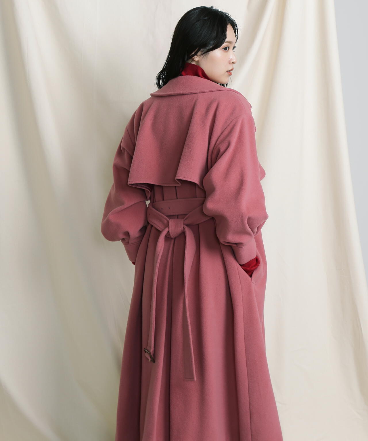 【美人百花11月号 宮田聡子さん着用商品】スタンドカラーレディコート