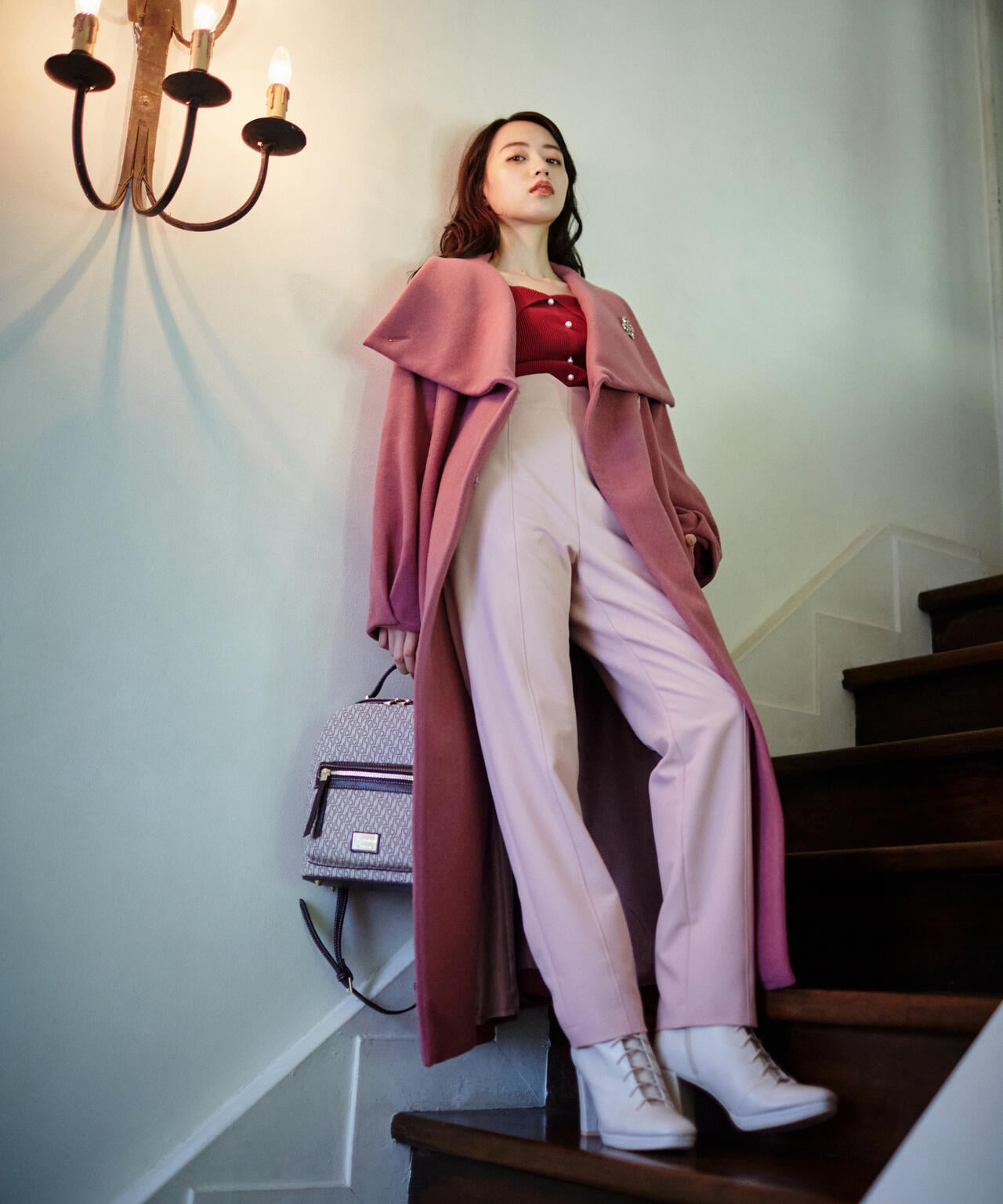 【美人百花11月号 宮田聡子さん着用商品】レースアップブーティ