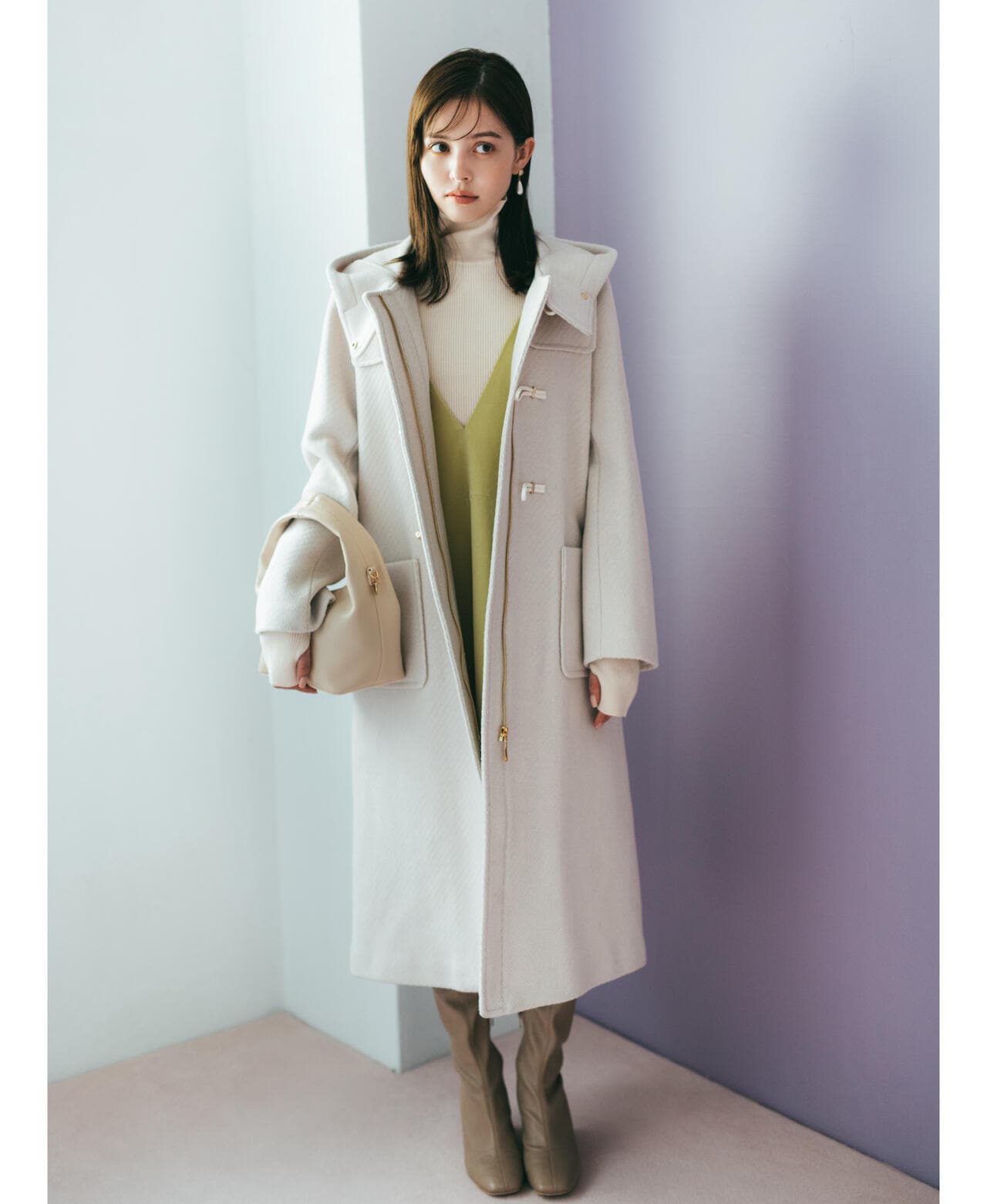 【美人百花11月号 宮田聡子さん着用商品】スクエアストレッチブーツ