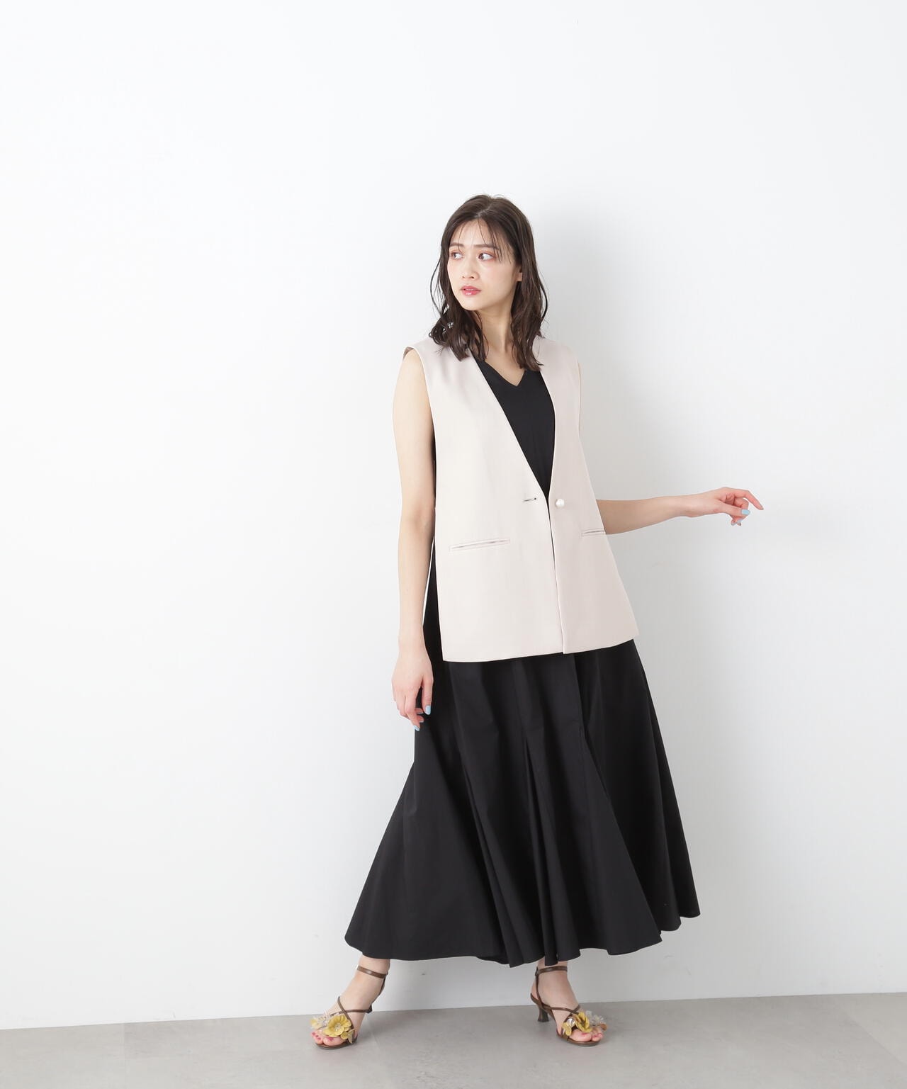 eSシリーズカラーマキシワンピース　WEB限定カラー：ブラック