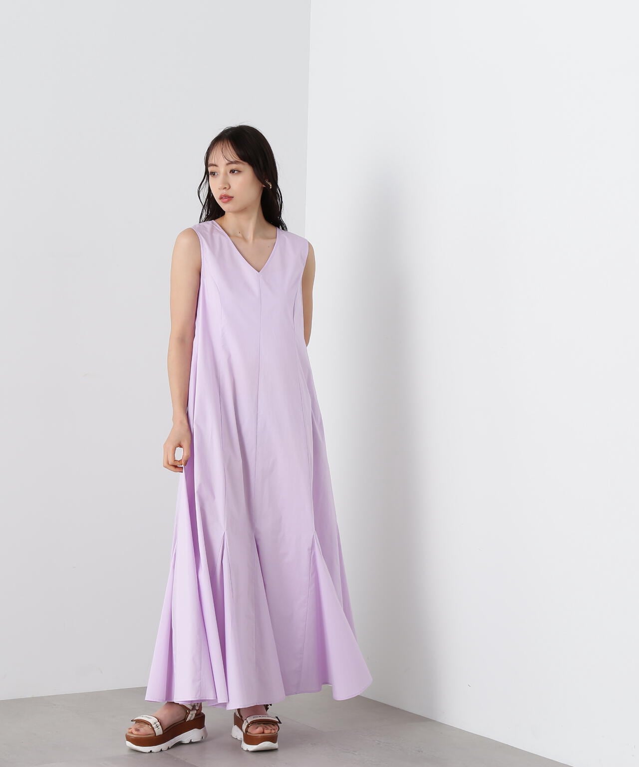 eSシリーズカラーマキシワンピース　WEB限定カラー：ブラック