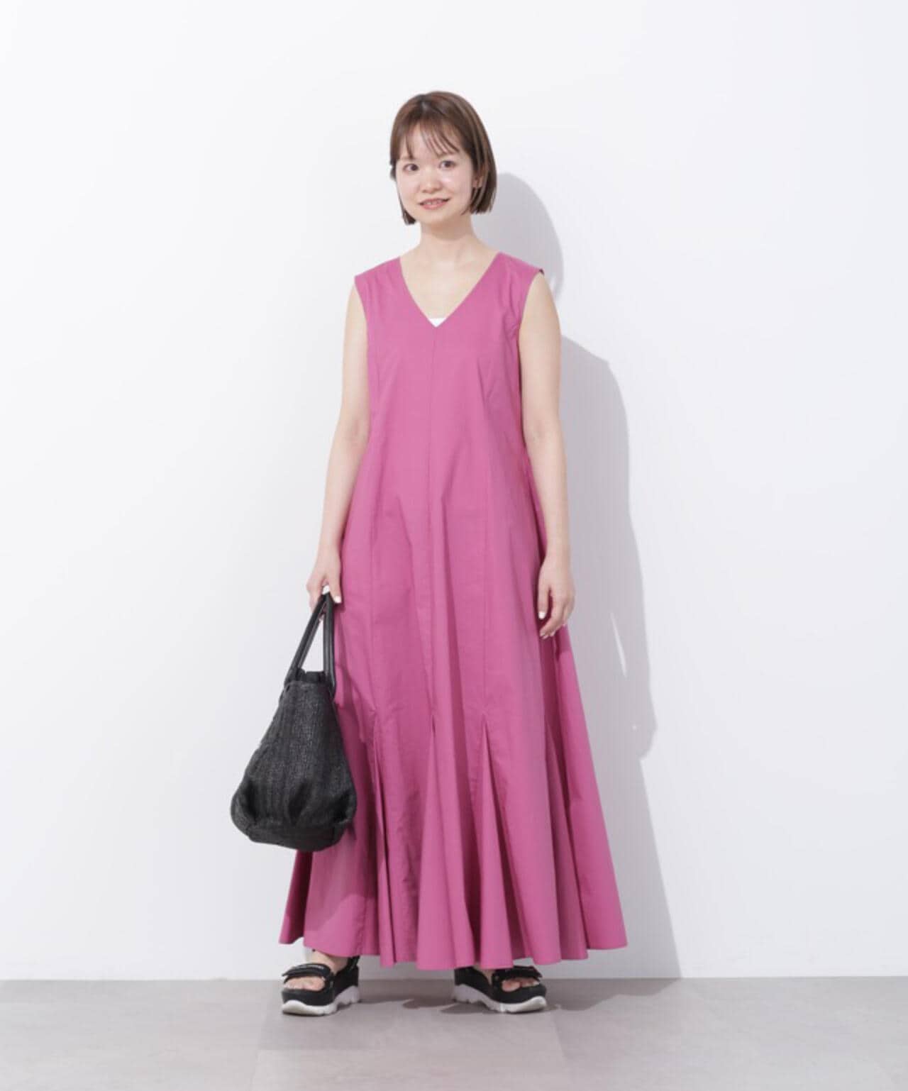 eSシリーズカラーマキシワンピース　WEB限定カラー：ブラック