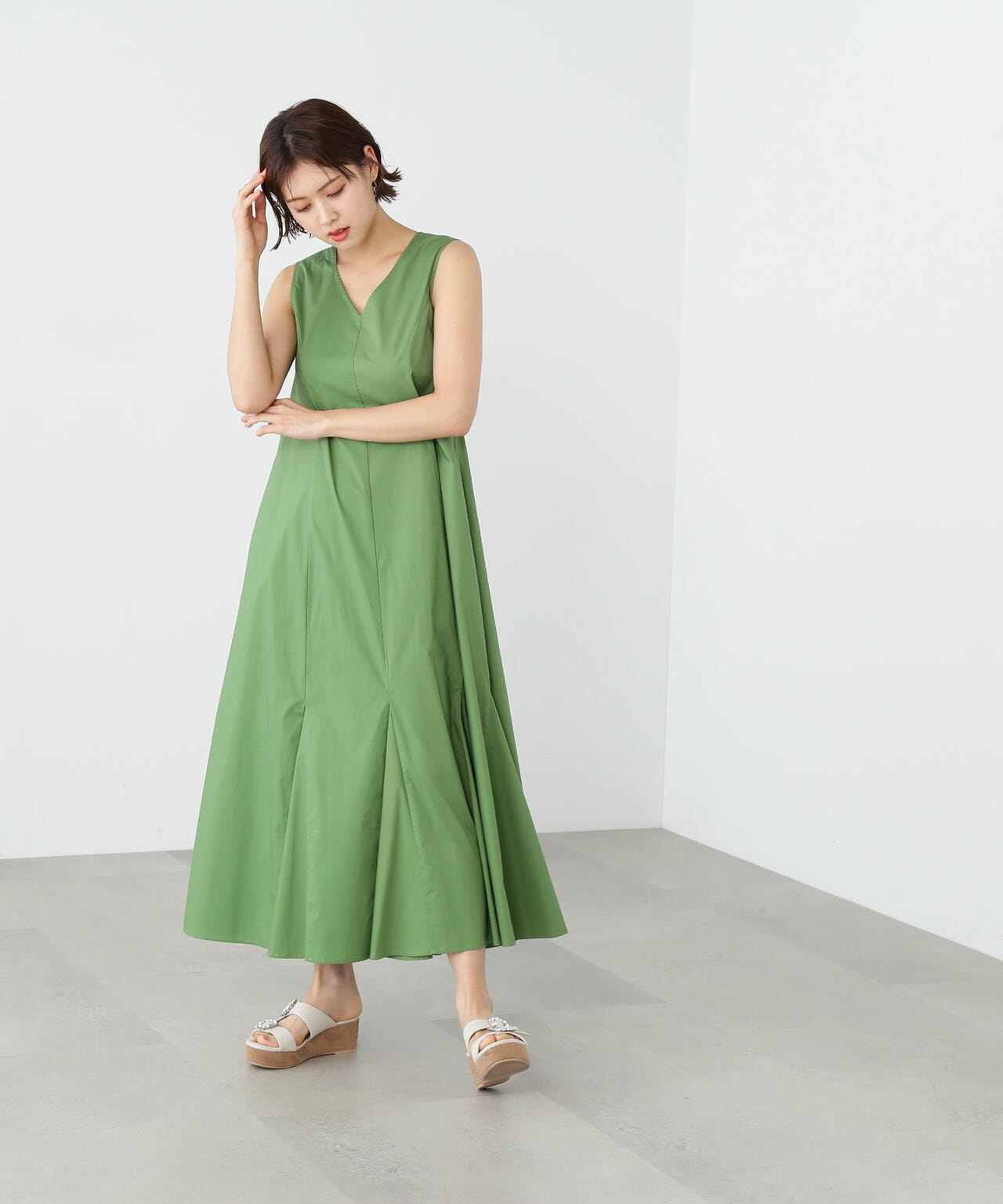 eSシリーズカラーマキシワンピース　WEB限定カラー：ブラック