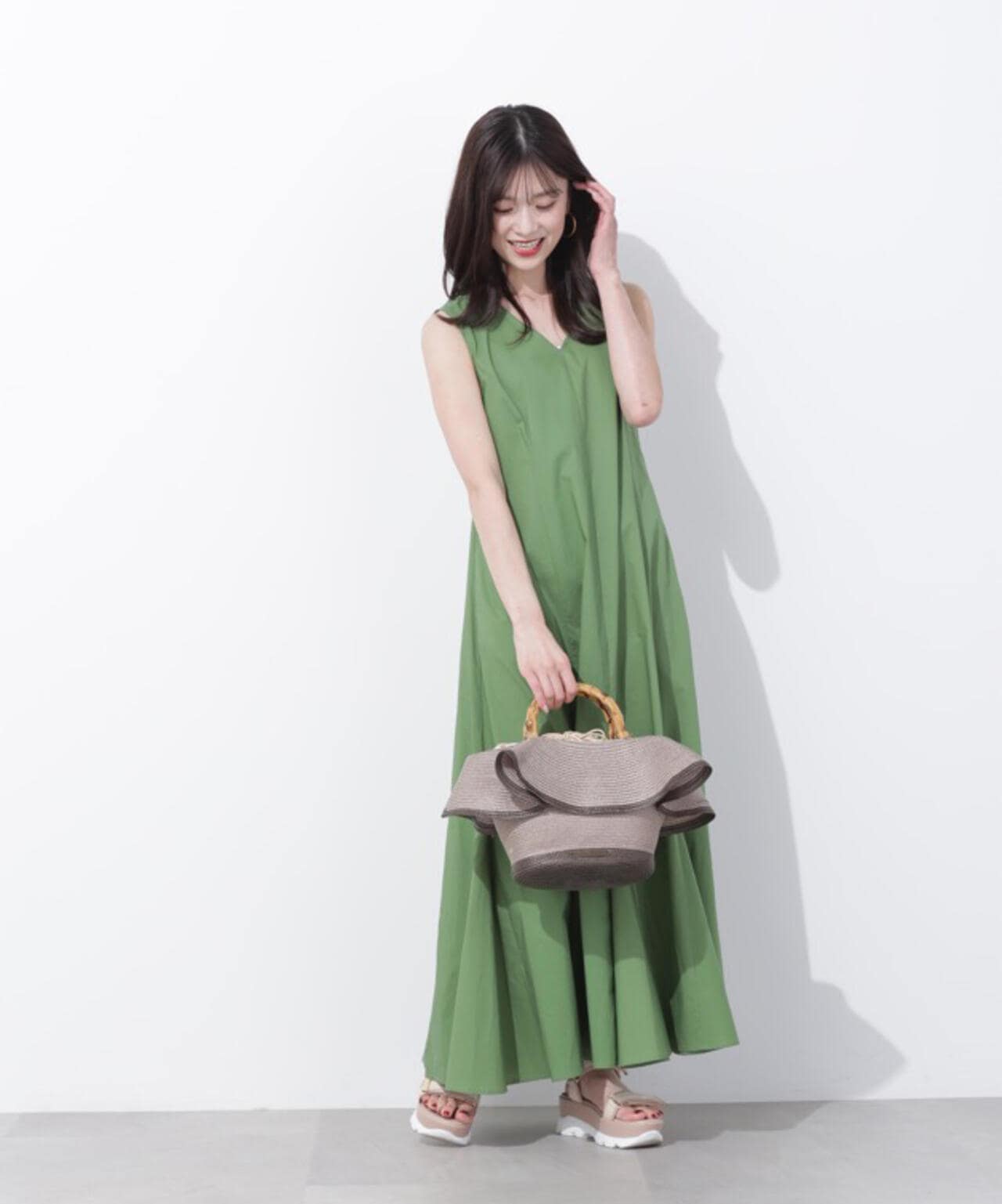 eSシリーズカラーマキシワンピース　WEB限定カラー：ブラック