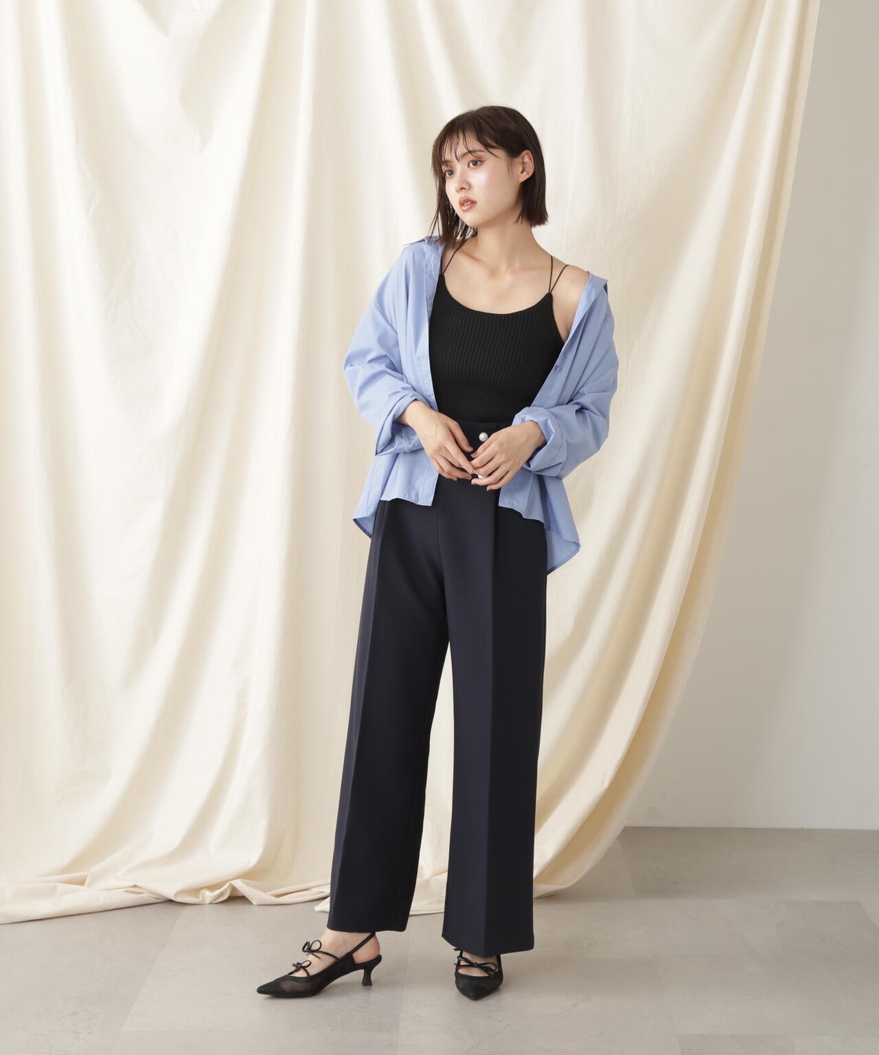 カップツキリブニットキャミソール