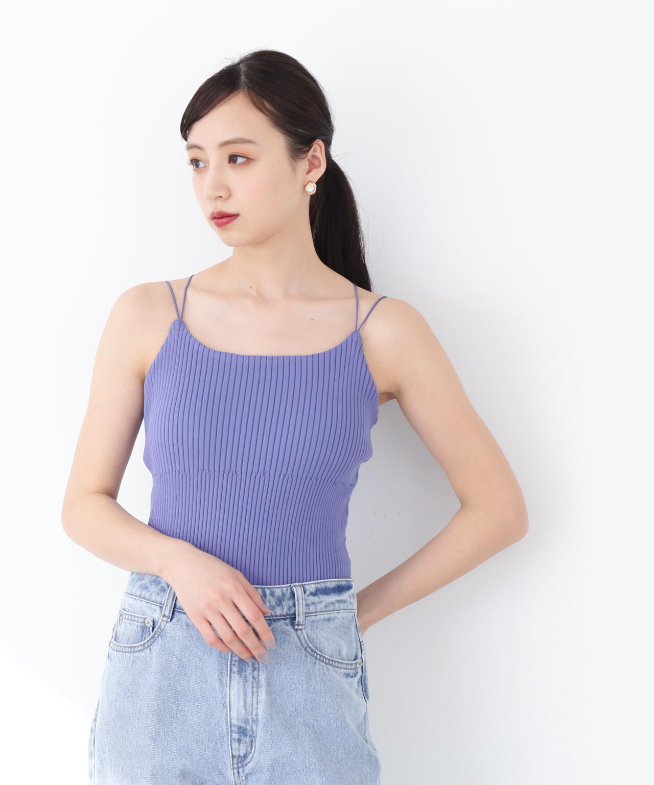 カップツキリブニットキャミソール
