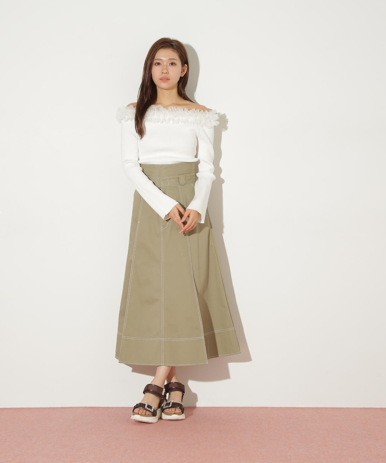 「Dickies × JILL by JILL STUART」別注ステッチロングスカート