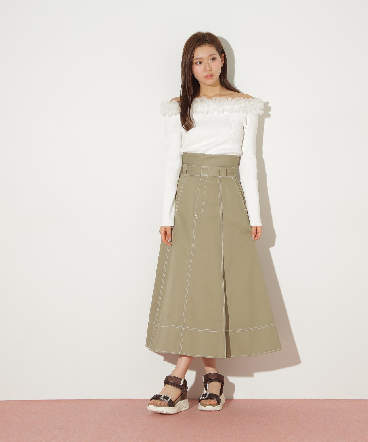 「Dickies × JILL by JILL STUART」別注ステッチロングスカート