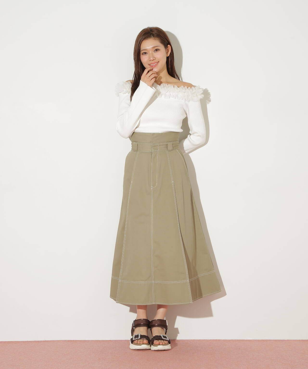 「Dickies × JILL by JILL STUART」別注ステッチロングスカート