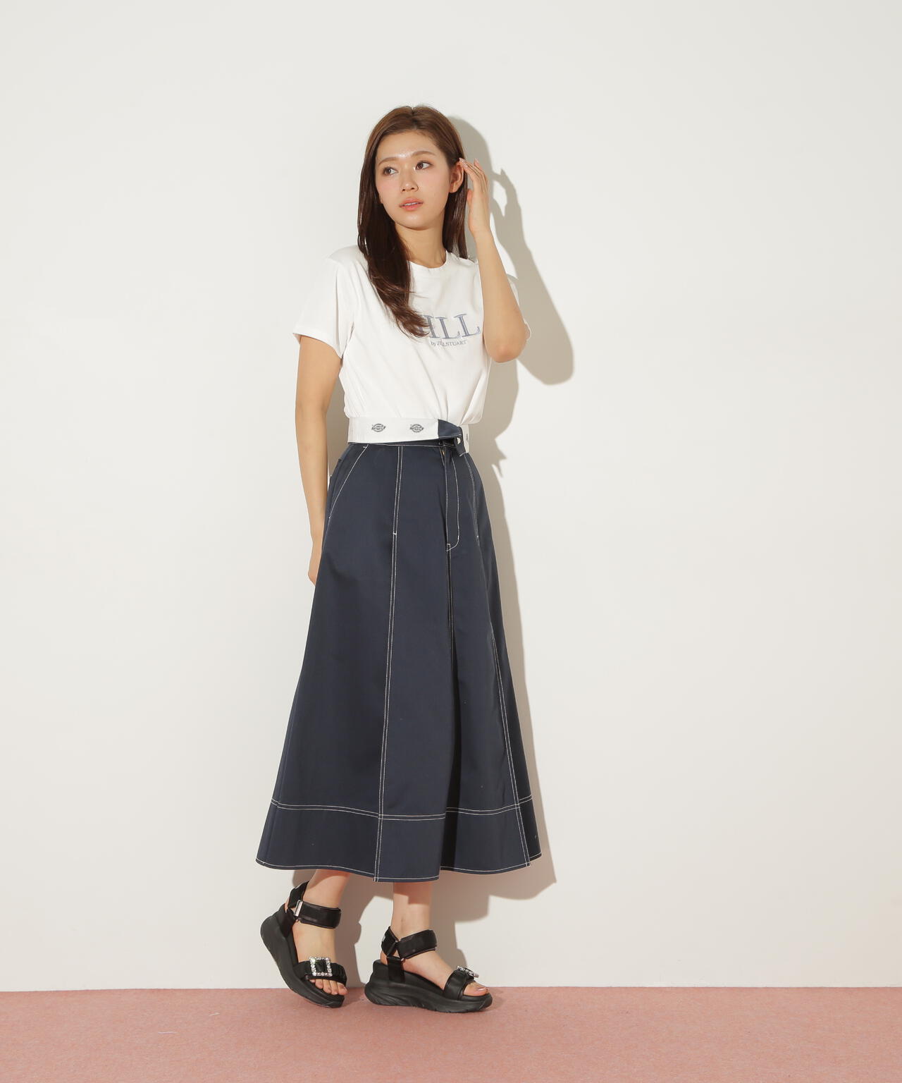 「Dickies × JILL by JILL STUART」別注ステッチロングスカート