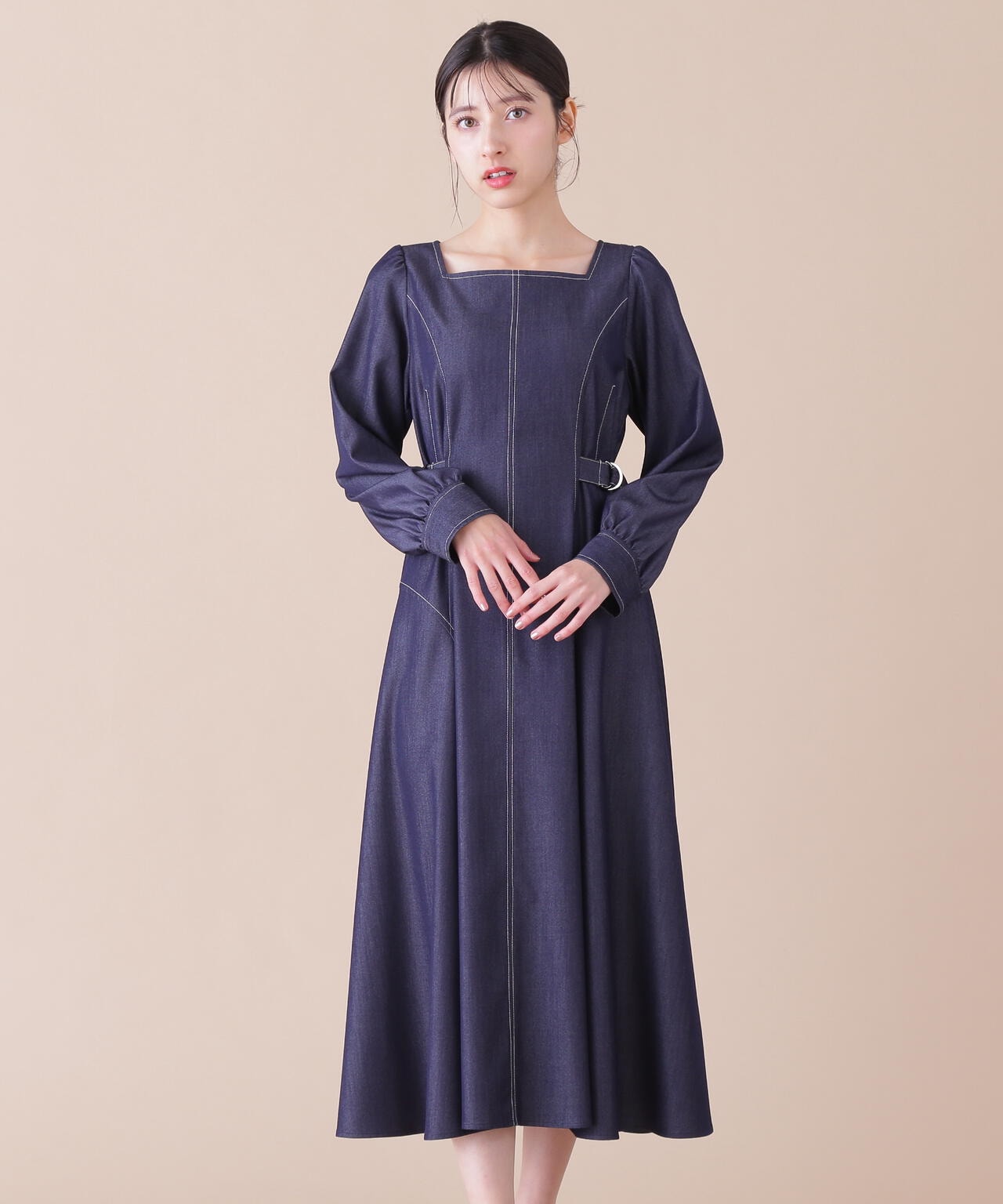 バイカラーステッチフレアーワンピース | JILL by JILL STUART（ジル