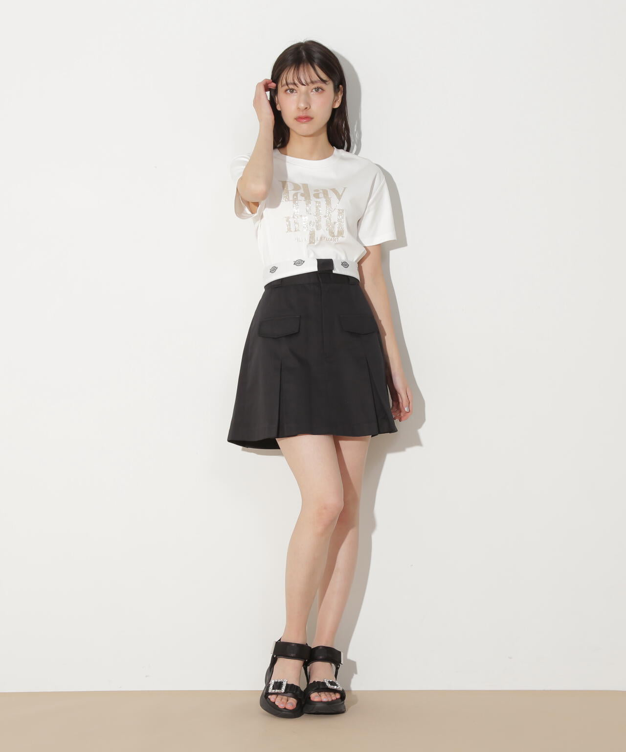 PERSONZ JILL Be Happy フリルスリーブＴシャツB PERSONZ JILL Be Happy フリルスリーブTシャツB