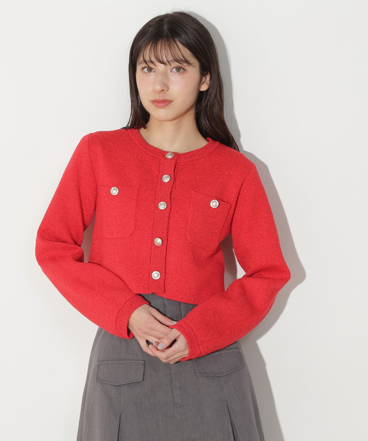 ブークレーニットジャケット