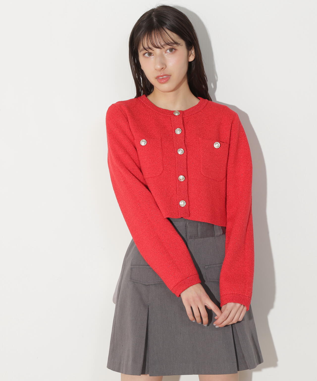 ブークレーニットジャケット