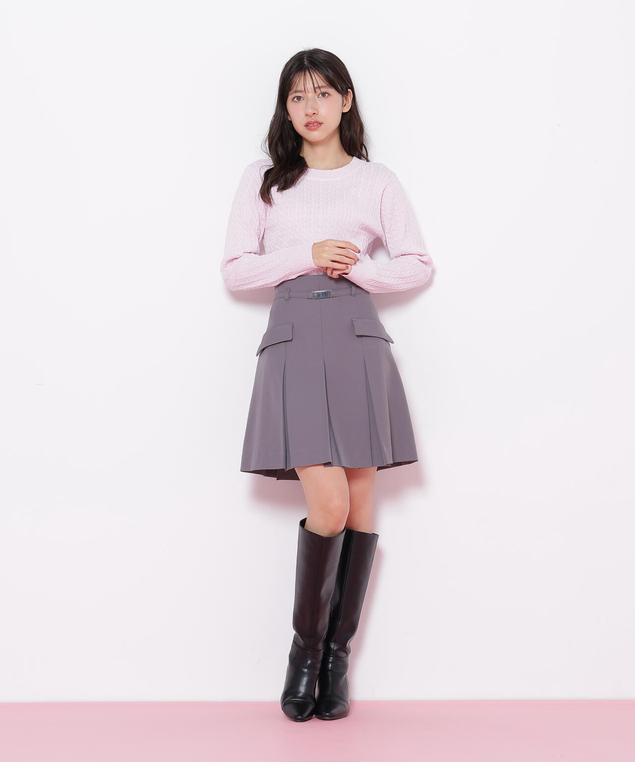 ミニブークレーケーブルニット | JILL by JILL STUART（ジル バイ ジル