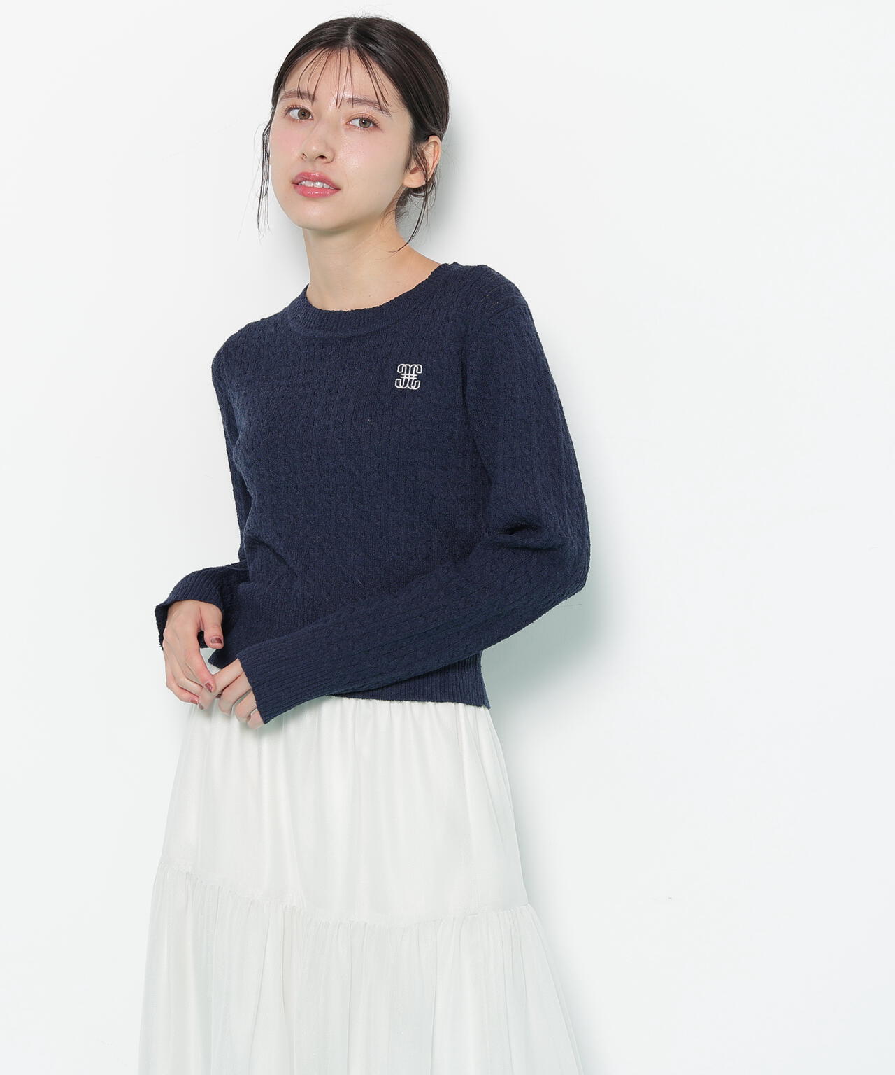 チャコールニットみゅー様 MIU MIU(ミュウミュウ) ボートネックニットセーター MMLA85