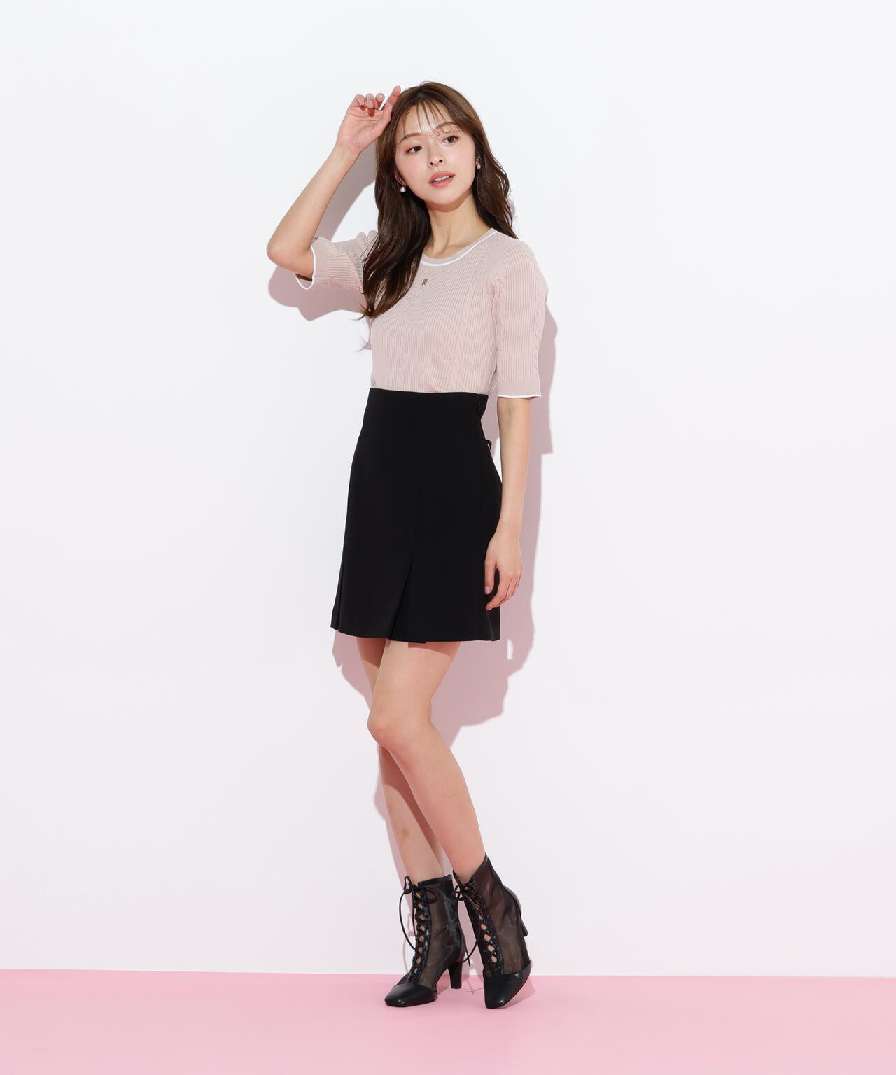 半袖ジャガードニット