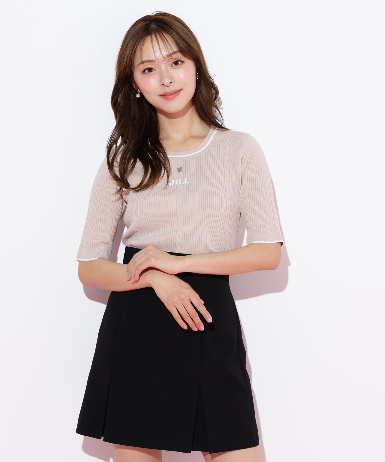 半袖ジャガードニット