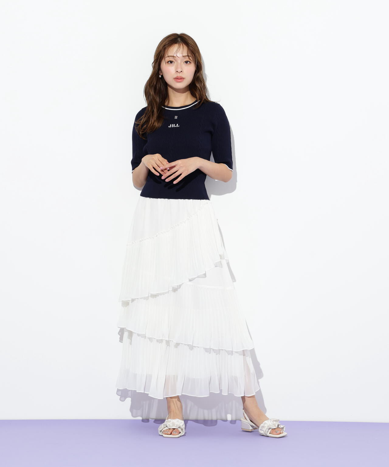 半袖ジャガードニット