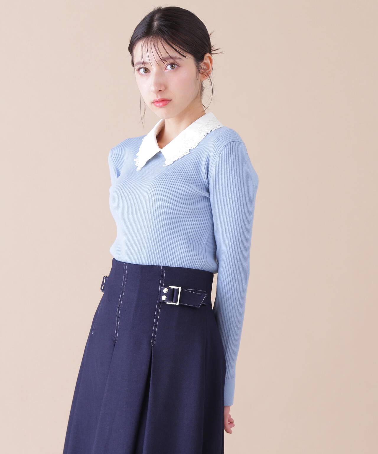 衿付きリブニット | JILL by JILL STUART（ジル バイ ジルスチュアート