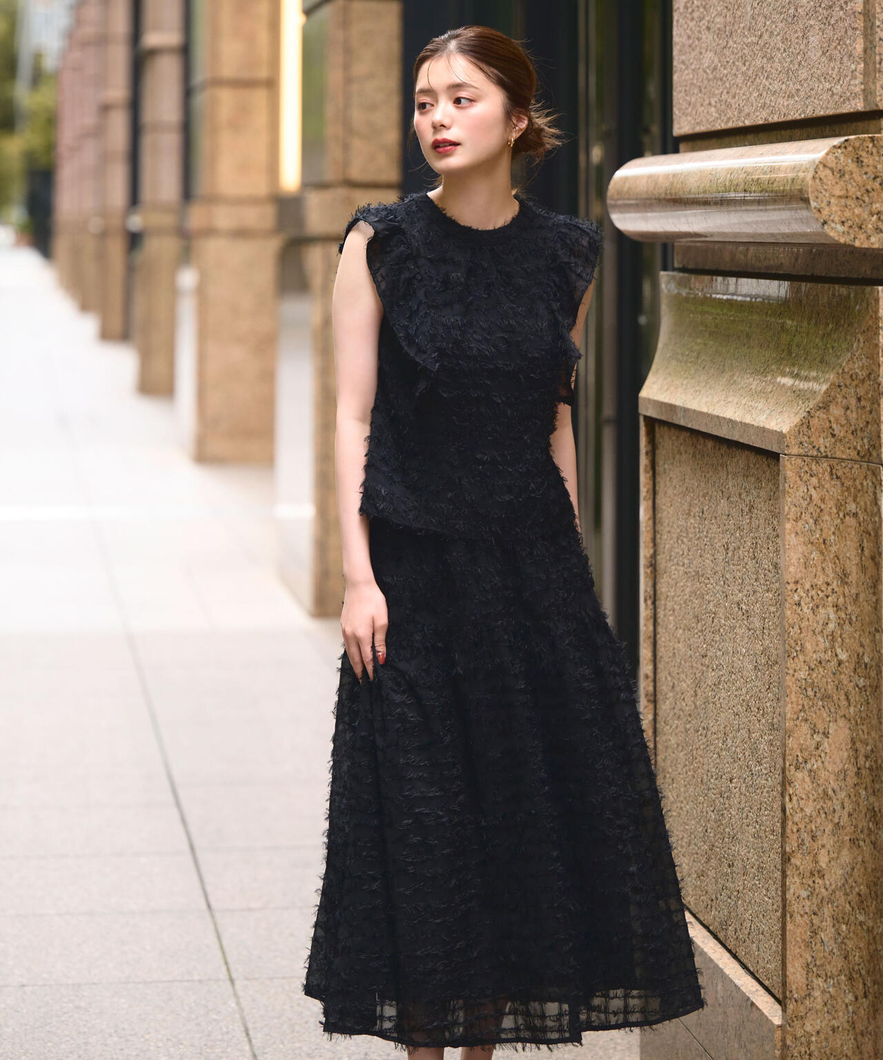 フェザーチェックブラウス