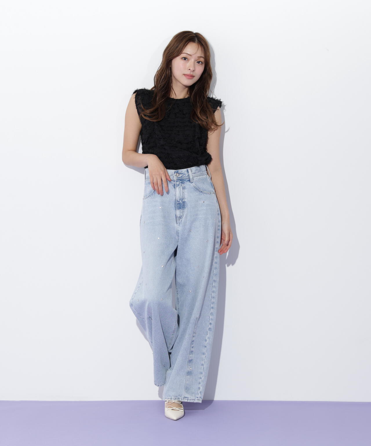 フェザーチェックブラウス