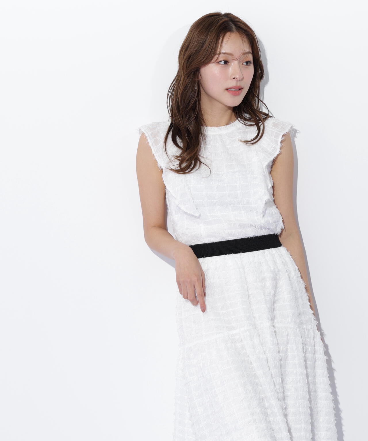 フェザーチェックブラウス