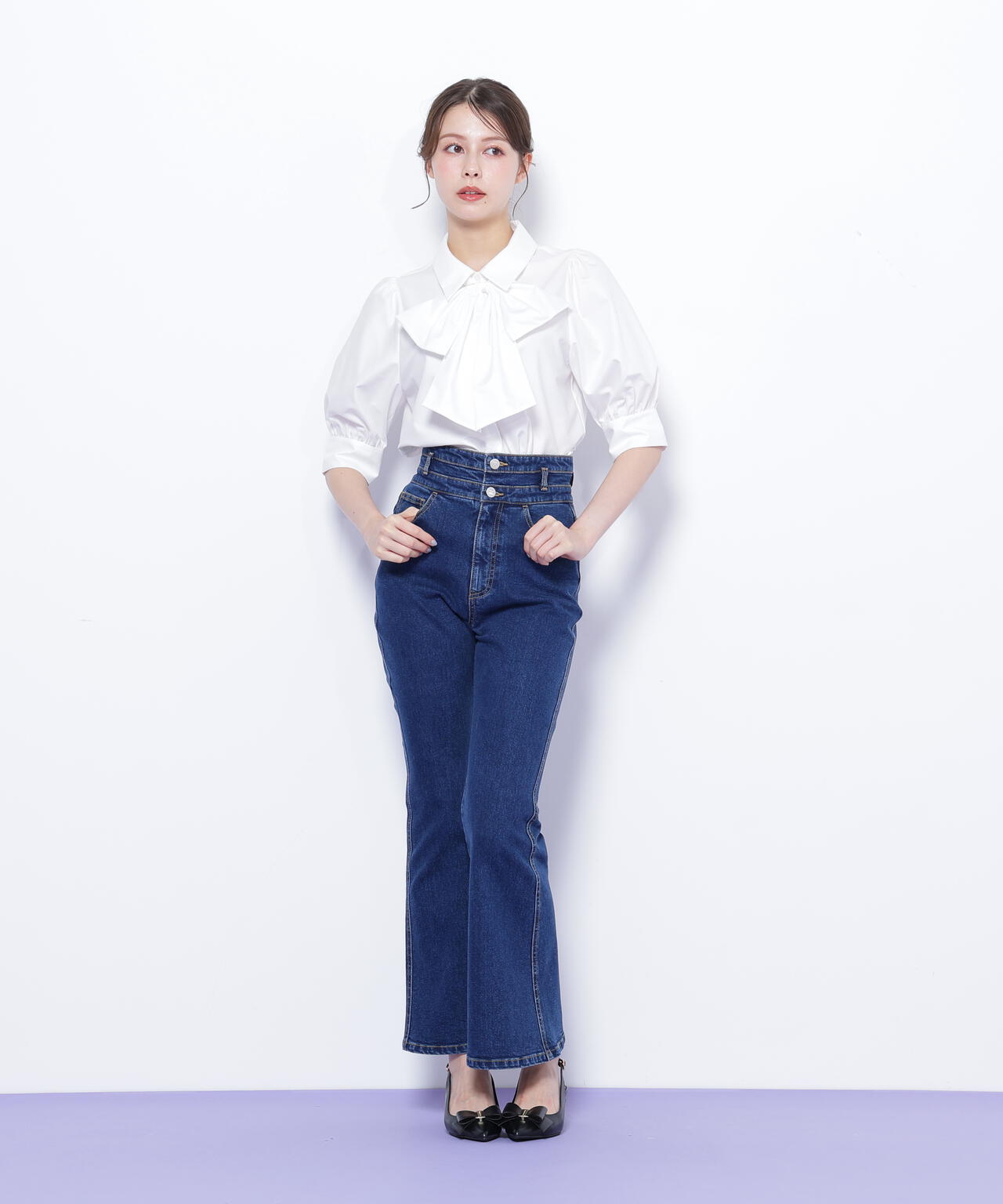 リボンボウタイブラウス