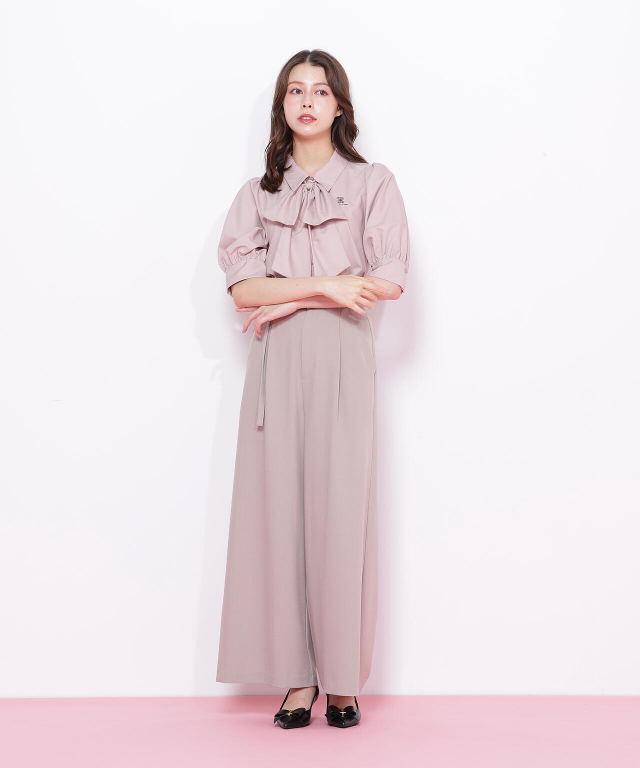 リボンボウタイブラウス