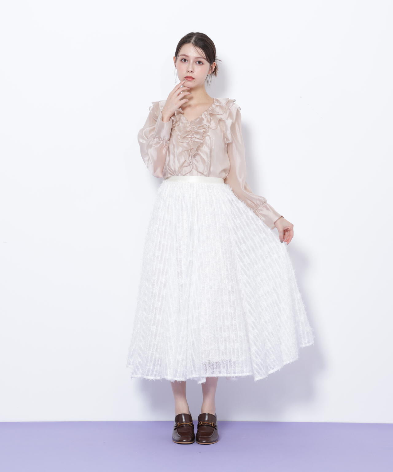 JILL by JILL STUART シアーフリルワンピース JILL by STUART ワンピース シアープリーツフリルワンピース