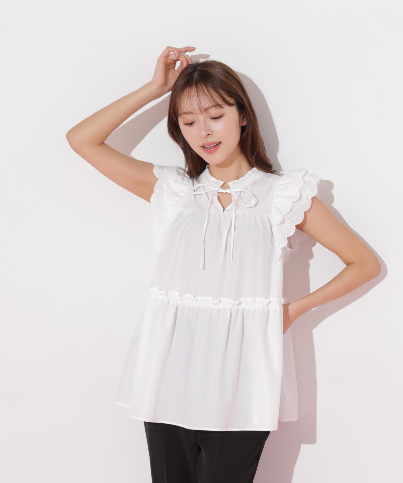 カットワークティアードチュニック