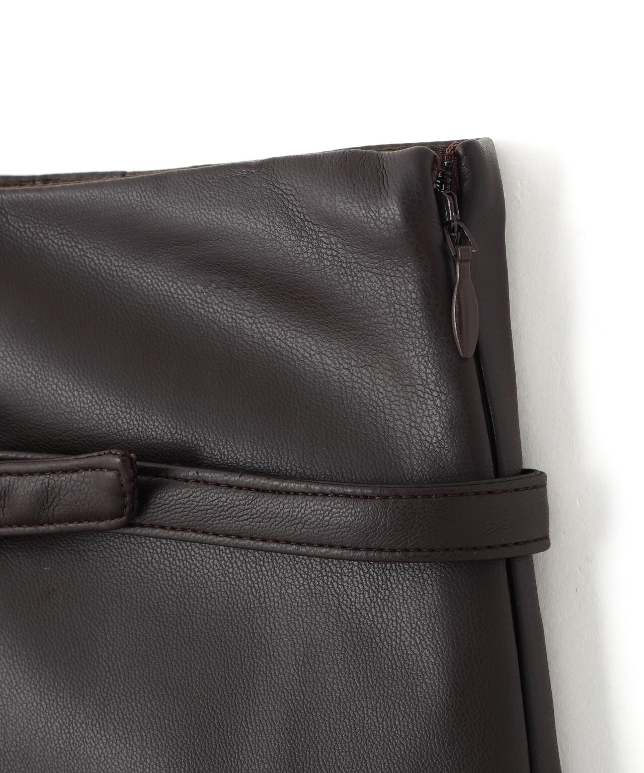 フェイクレザープリーツミニスカート