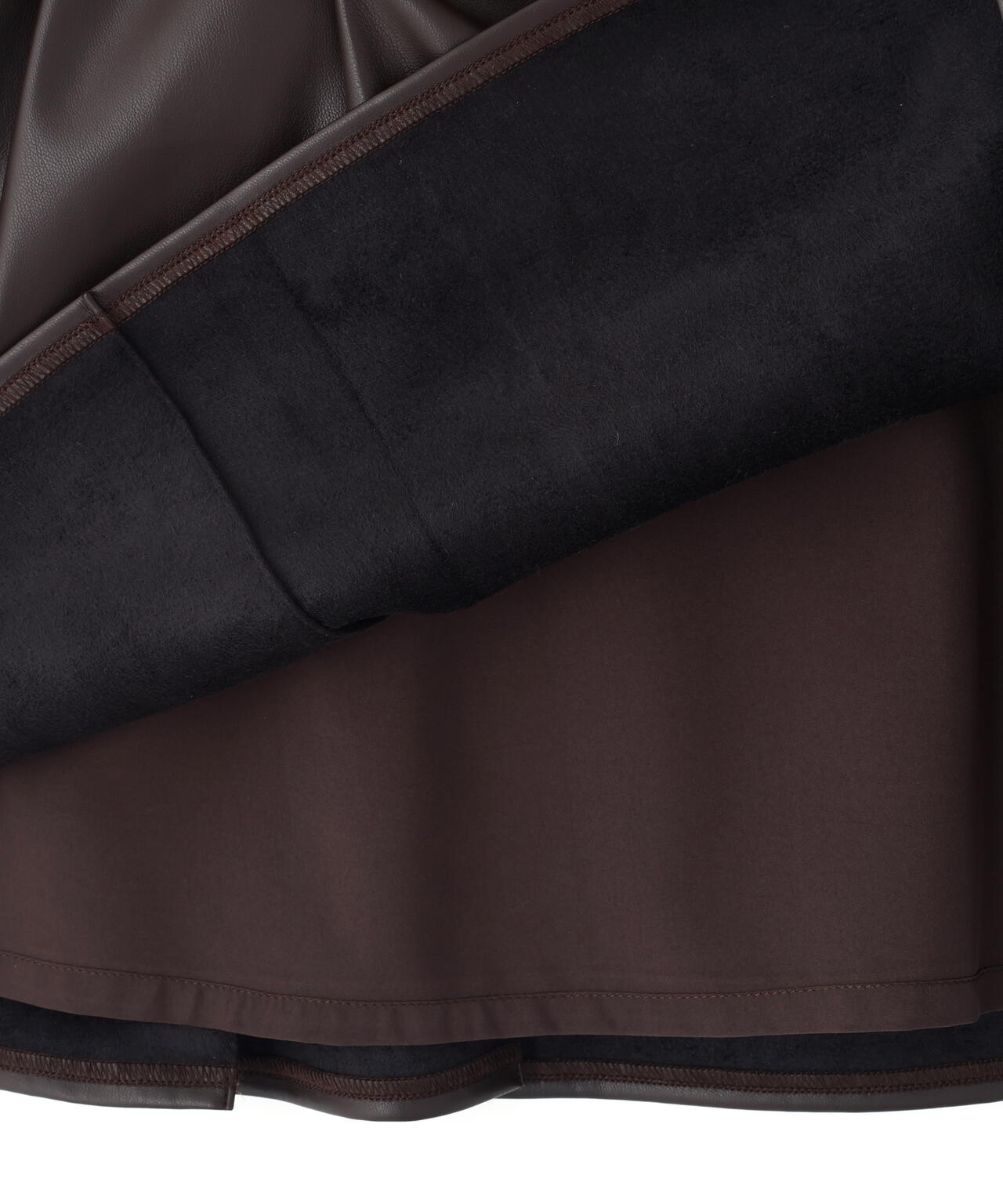 フェイクレザープリーツミニスカート