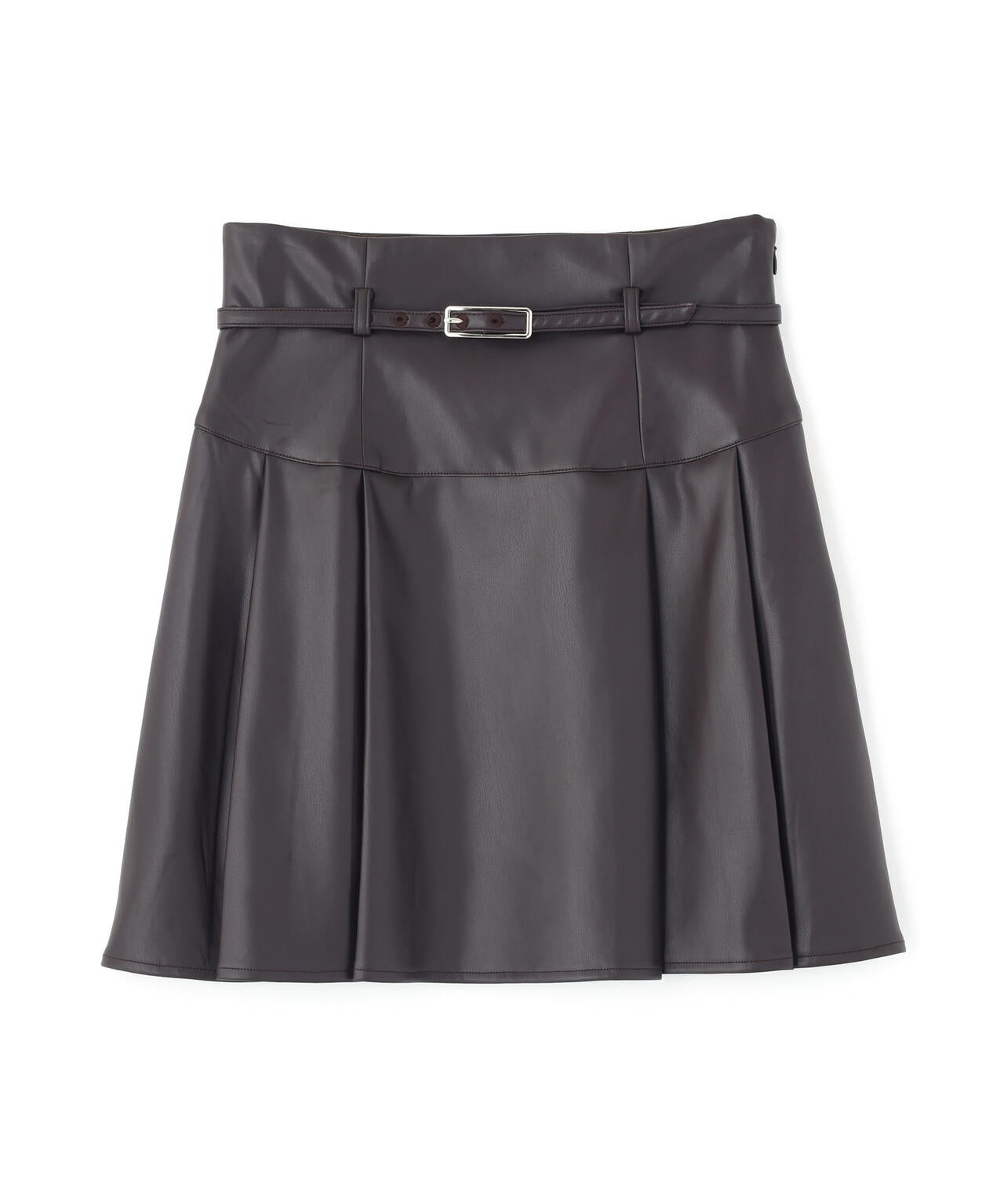 フェイクレザープリーツミニスカート