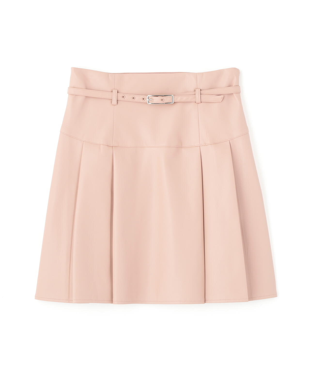 フェイクレザープリーツミニスカート