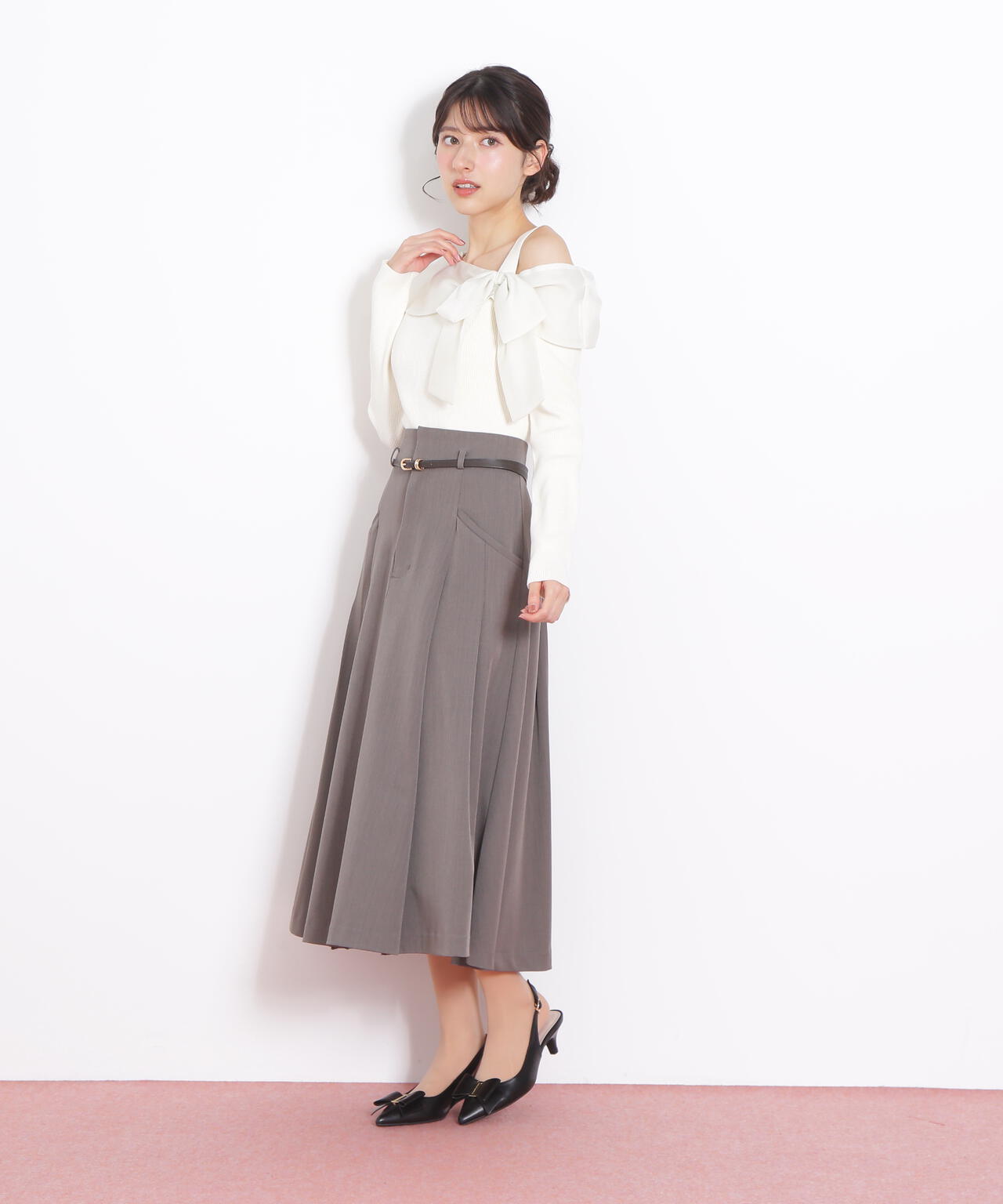 ベルト付タックフレアスカート | JILL by JILL STUART（ジル バイ ジル