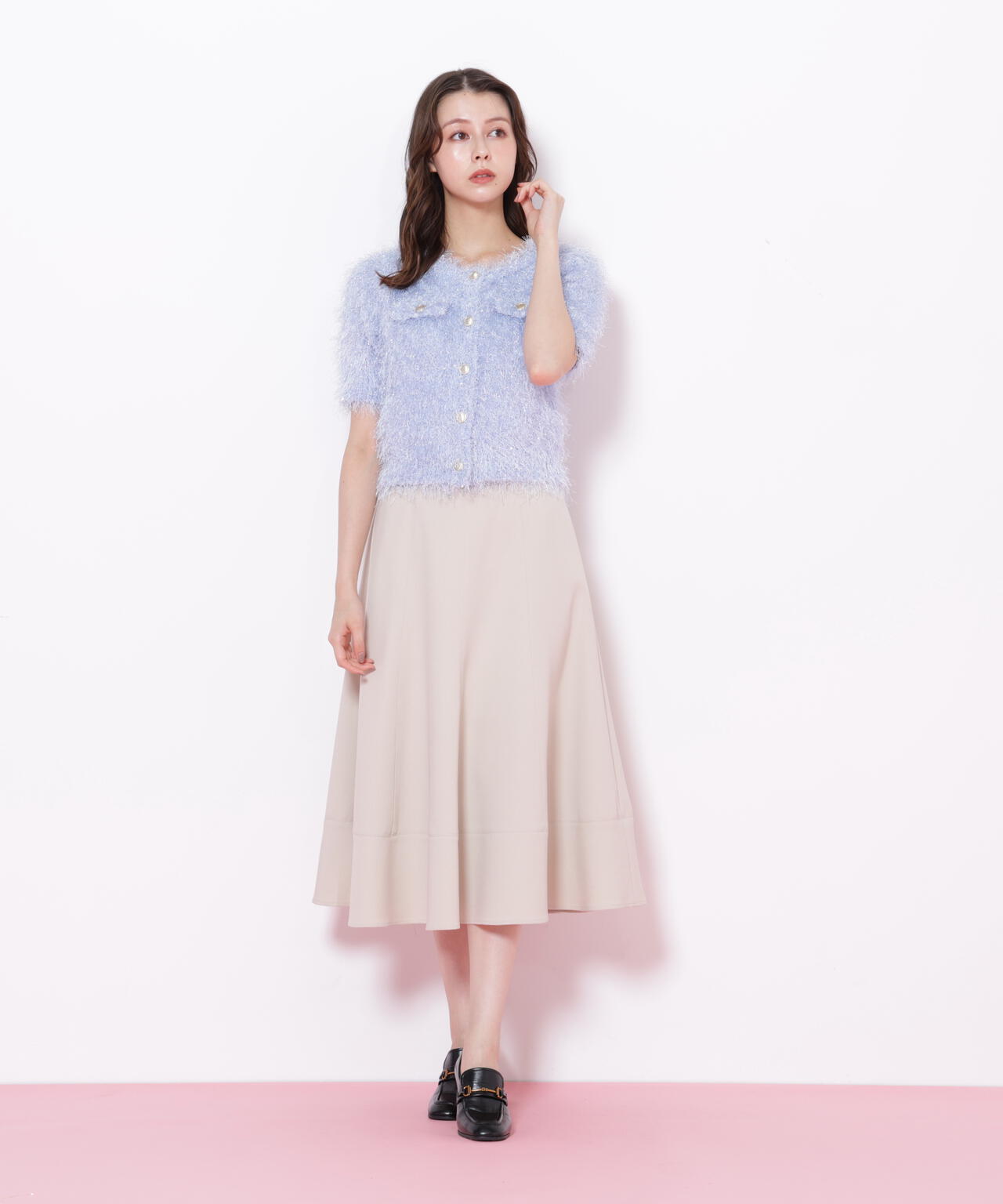 ステッチフレアスカート