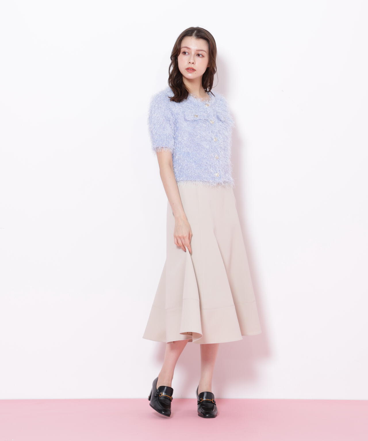 ステッチフレアスカート